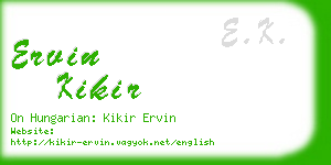 ervin kikir business card